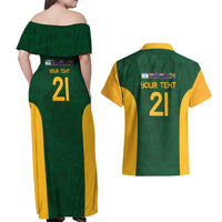 South Africa Rugby Custom Couples Matching Off Shoulder Maxi Dress and Hawaiian Shirt Glory Be To Springboks - Wonder Print Shop