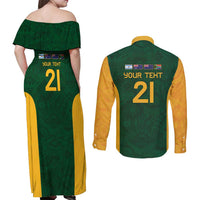 South Africa Rugby Custom Couples Matching Off Shoulder Maxi Dress and Long Sleeve Button Shirt Glory Be To Springboks - Wonder Print Shop