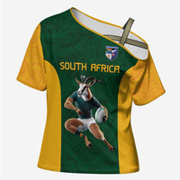 South Africa Rugby Custom Cross Shoulder Shirt Glory Be To Springboks - Wonder Print Shop