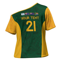 South Africa Rugby Custom Cross Shoulder Shirt Glory Be To Springboks - Wonder Print Shop