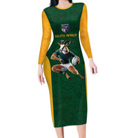 South Africa Rugby Custom Family Matching Long Sleeve Bodycon Dress and Hawaiian Shirt Glory Be To Springboks - Wonder Print Shop