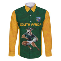 South Africa Rugby Custom Family Matching Off The Shoulder Long Sleeve Dress and Hawaiian Shirt Glory Be To Springboks - Wonder Print Shop