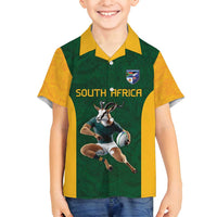 South Africa Rugby Custom Family Matching Off Shoulder Maxi Dress and Hawaiian Shirt Glory Be To Springboks - Wonder Print Shop