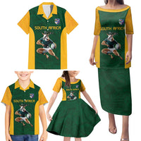 South Africa Rugby Custom Family Matching Puletasi and Hawaiian Shirt Glory Be To Springboks - Wonder Print Shop