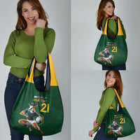 South Africa Rugby Custom Grocery Bag Glory Be To Springboks - Wonder Print Shop