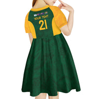 South Africa Rugby Custom Kid Short Sleeve Dress Glory Be To Springboks - Wonder Print Shop