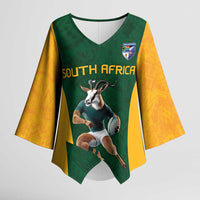 South Africa Rugby Custom Kimono Sleeve Blouse Glory Be To Springboks - Wonder Print Shop
