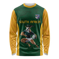 South Africa Rugby Custom Long Sleeve Shirt Glory Be To Springboks - Wonder Print Shop