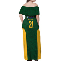 South Africa Rugby Custom Off Shoulder Maxi Dress Glory Be To Springboks - Wonder Print Shop