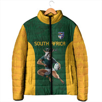 South Africa Rugby Custom Padded Jacket Glory Be To Springboks - Wonder Print Shop