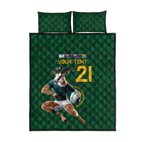South Africa Rugby Custom Quilt Bed Set Glory Be To Springboks - Wonder Print Shop
