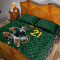 South Africa Rugby Custom Quilt Bed Set Glory Be To Springboks - Wonder Print Shop