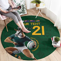 South Africa Rugby Custom Round Carpet Glory Be To Springboks - Wonder Print Shop