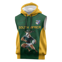 South Africa Rugby Custom Sleeveless Hoodie Glory Be To Springboks - Wonder Print Shop
