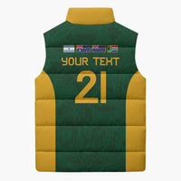 South Africa Rugby Custom Sleeveless Puffer Jacket Glory Be To Springboks - Wonder Print Shop