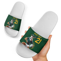 South Africa Rugby Custom Slide Sandals Glory Be To Springboks - Wonder Print Shop