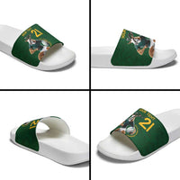South Africa Rugby Custom Slide Sandals Glory Be To Springboks - Wonder Print Shop
