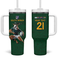 South Africa Rugby Custom Tumbler With Handle Glory Be To Springboks - Wonder Print Shop