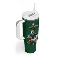 South Africa Rugby Custom Tumbler With Handle Glory Be To Springboks - Wonder Print Shop