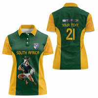 South Africa Rugby Custom Women Polo Shirt Glory Be To Springboks - Wonder Print Shop