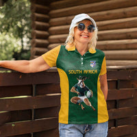 South Africa Rugby Custom Women Polo Shirt Glory Be To Springboks - Wonder Print Shop