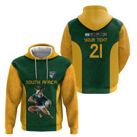 South Africa Rugby Custom Zip Hoodie Glory Be To Springboks - Wonder Print Shop