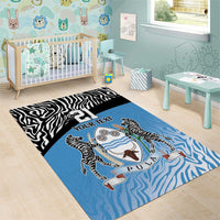 Botswana Cricket Custom Area Rug Baggy Blues Zebra Skins Pattern - Wonder Print Shop