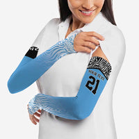 Botswana Cricket Custom Arm Sleeves Baggy Blues Zebra Skins Pattern - Wonder Print Shop