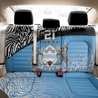 Botswana Cricket Custom Back Car Seat Cover Baggy Blues Zebra Skins Pattern - Wonder Print Shop