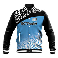 Botswana Cricket Custom Baseball Jacket Baggy Blues Zebra Skins Pattern - Wonder Print Shop