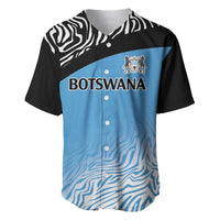 Botswana Cricket Custom Baseball Jersey Baggy Blues Zebra Skins Pattern - Wonder Print Shop