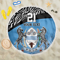 Botswana Cricket Custom Beach Blanket Baggy Blues Zebra Skins Pattern - Wonder Print Shop