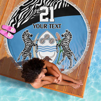 Botswana Cricket Custom Beach Blanket Baggy Blues Zebra Skins Pattern - Wonder Print Shop