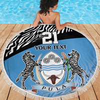 Botswana Cricket Custom Beach Blanket Baggy Blues Zebra Skins Pattern - Wonder Print Shop