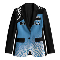Botswana Cricket Custom Blazer Baggy Blues Zebra Skins Pattern - Wonder Print Shop