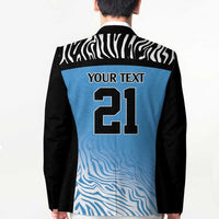 Botswana Cricket Custom Blazer Baggy Blues Zebra Skins Pattern - Wonder Print Shop