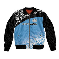 Botswana Cricket Custom Bomber Jacket Baggy Blues Zebra Skins Pattern - Wonder Print Shop