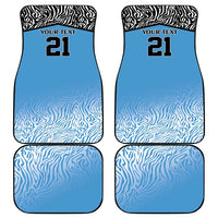 Botswana Cricket Custom Car Mats Baggy Blues Zebra Skins Pattern - Wonder Print Shop