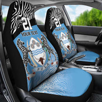 Botswana Cricket Custom Car Seat Cover Baggy Blues Zebra Skins Pattern - Wonder Print Shop
