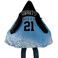 Botswana Cricket Custom Cloak Baggy Blues Zebra Skins Pattern - Wonder Print Shop