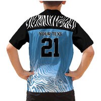 Botswana Cricket Custom Family Matching Mermaid Dress and Hawaiian Shirt Baggy Blues Zebra Skins Pattern - Wonder Print Shop