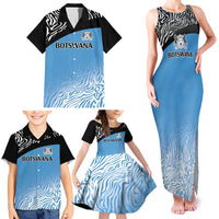 Botswana Cricket Custom Family Matching Tank Maxi Dress and Hawaiian Shirt Baggy Blues Zebra Skins Pattern - Wonder Print Shop