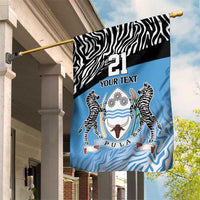 Botswana Cricket Custom Garden Flag Baggy Blues Zebra Skins Pattern - Wonder Print Shop