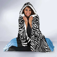 Botswana Cricket Custom Hooded Blanket Baggy Blues Zebra Skins Pattern - Wonder Print Shop