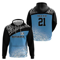 Botswana Cricket Custom Hoodie Baggy Blues Zebra Skins Pattern - Wonder Print Shop