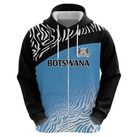Botswana Cricket Custom Hoodie Baggy Blues Zebra Skins Pattern - Wonder Print Shop