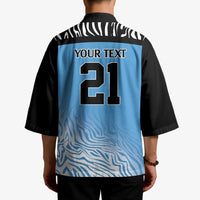 Botswana Cricket Custom Kimono Baggy Blues Zebra Skins Pattern - Wonder Print Shop