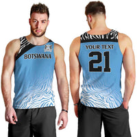 Botswana Cricket Custom Men Tank Top Baggy Blues Zebra Skins Pattern - Wonder Print Shop