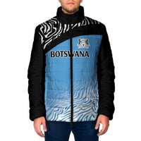 Botswana Cricket Custom Padded Jacket Baggy Blues Zebra Skins Pattern - Wonder Print Shop