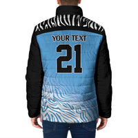 Botswana Cricket Custom Padded Jacket Baggy Blues Zebra Skins Pattern - Wonder Print Shop